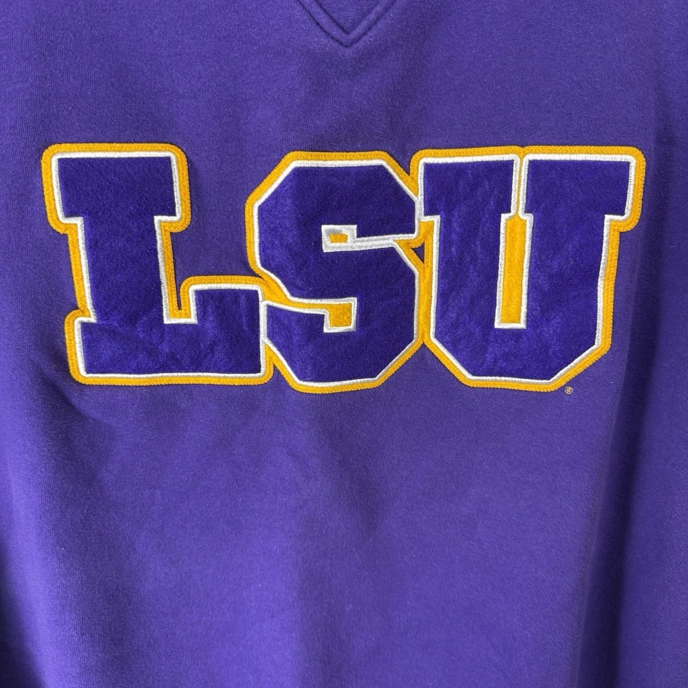 Vintage LSU J America Sportswear Crewneck Sweatshirt 3XL Purple Mens Read - Picture 2 of 6